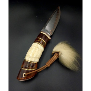 ПОЛЯРНИЙ МИСЛИВЕЦЬ ніж ручної роботи майстра Павла Гончаренка, сталь - К390™ в ламінаті з нержавіючого дамаску 64-65 HRC. Photo 3